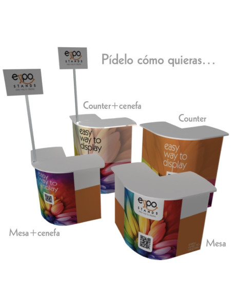 ExpoStads - Counter en L de 80x80 cm