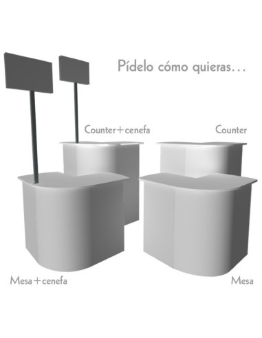 ExpoStads - Counter en L de 80x80 cm