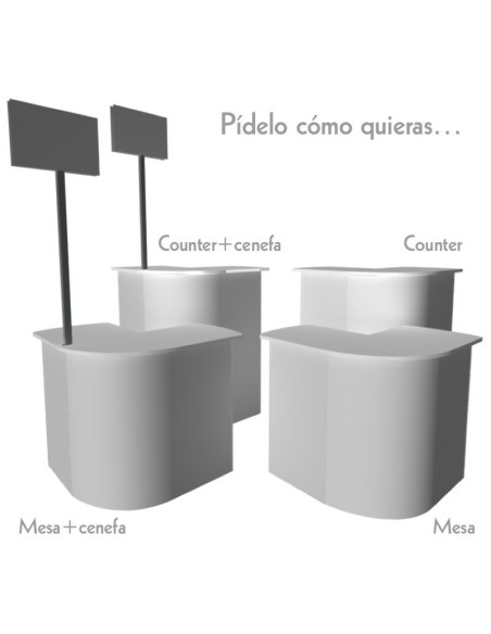 ExpoStads - Counter en L de 80x80 cm