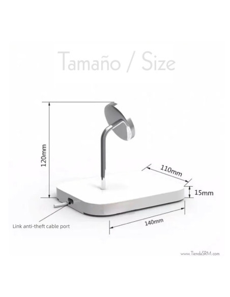 Alarmas antirrobo display para iPhone, con carga inhalámbrica