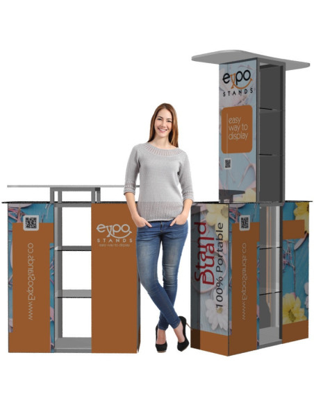 Stand Módulo de atención doble con mostrador central