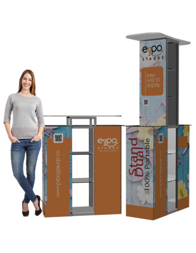 Stand Módulo de atención doble con mostrador central