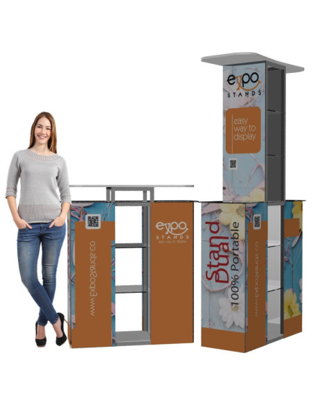 Stand Módulo de atención doble con mostrador central