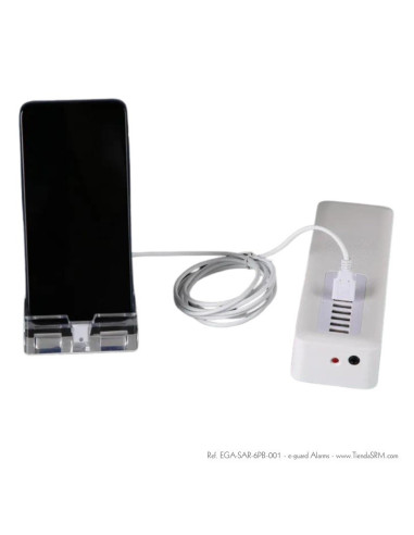 Alarma de 6 puertos con bases para teléfonos y accesorios