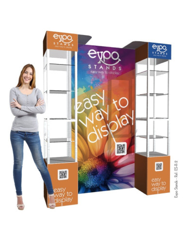 ExpoStands - Repisa exhibidor Doble con Backing