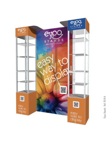 ExpoStands - Repisa exhibidor Doble con Backing