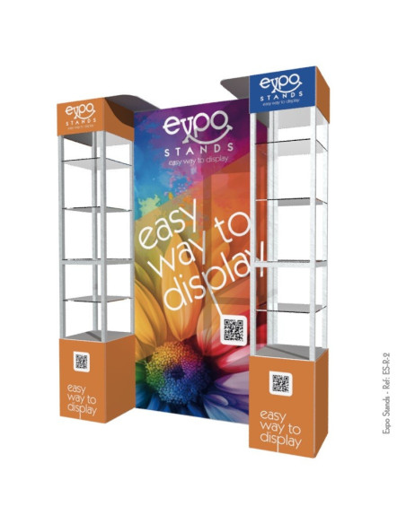 ExpoStands - Repisa exhibidor Doble con Backing