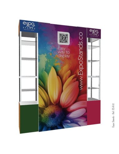 ExpoStands - Repisa exhibidor Doble con Backing