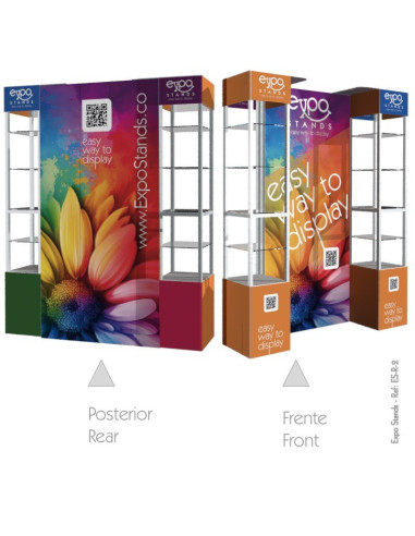 ExpoStands - Repisa exhibidor Doble con Backing