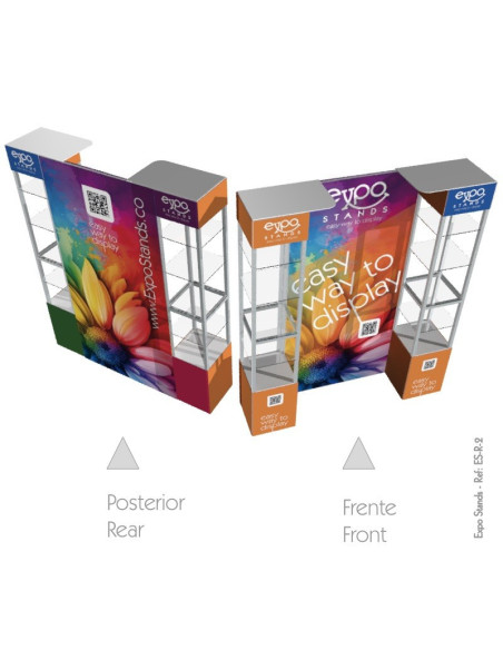 ExpoStands - Repisa exhibidor Doble con Backing