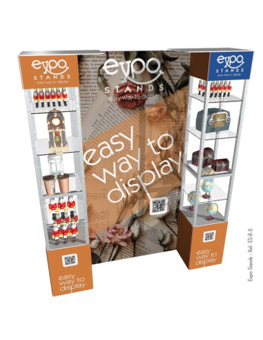ExpoStands - Repisa exhibidor Doble con Backing