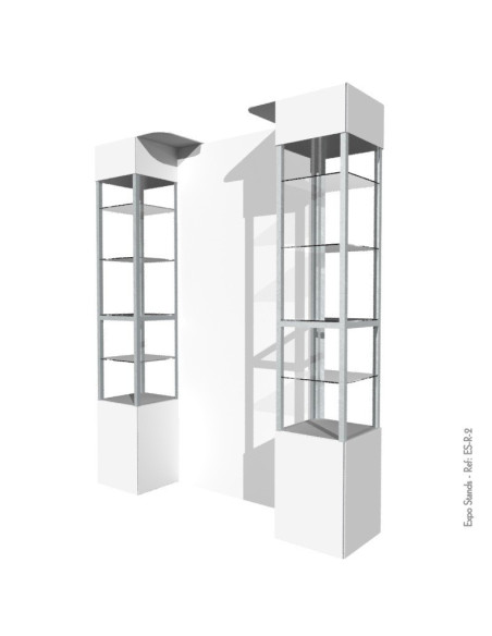 ExpoStands - Repisa exhibidor Doble con Backing