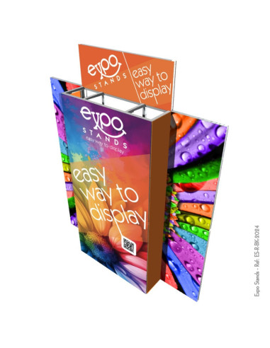 Repisa triple con backing / displays laterales