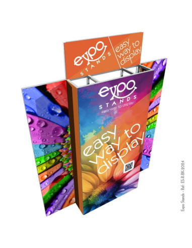 Repisa triple con backing / displays laterales