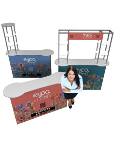 Counter de 170x55 cm con opción repisas y cenefa.