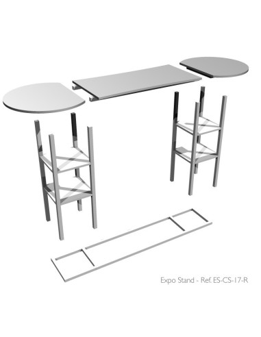 Counter de 170x55 cm con opción repisas y cenefa.
