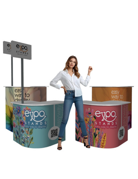 ExpoStads - Counter en L de 80x80 cm