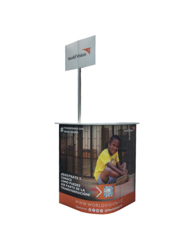 ExpoStads - Counter en L de 80x80 cm