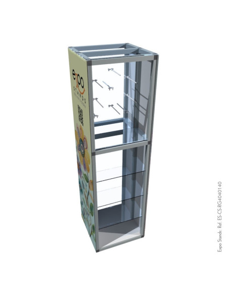 Display portátil con repisa y ganchera