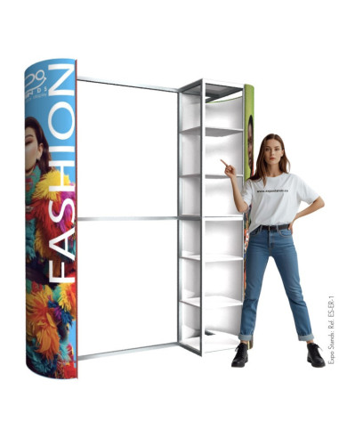 ExpoStands - Ganchera para prendas de vestir y exhibidor con repisa.