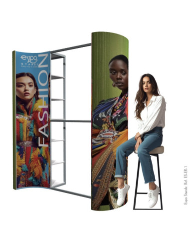 ExpoStands - Ganchera para prendas de vestir y exhibidor con repisa.