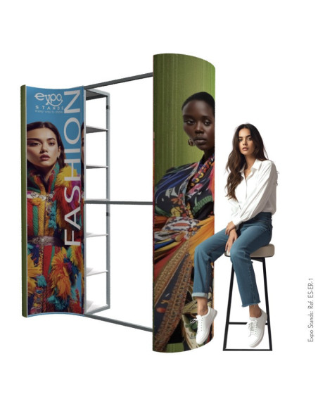 ExpoStands - Ganchera para prendas de vestir y exhibidor con repisa.