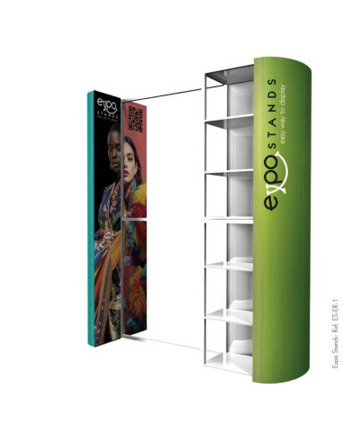 ExpoStands - Ganchera para prendas de vestir y exhibidor con repisa.