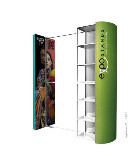 ExpoStands - Ganchera para prendas de vestir y exhibidor con repisa.
