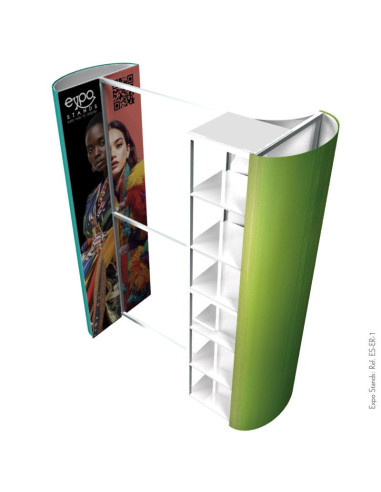 ExpoStands - Ganchera para prendas de vestir y exhibidor con repisa.