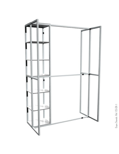 ExpoStands - Ganchera para prendas de vestir y exhibidor con repisa.