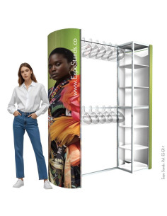 ExpoStands - Ganchera para prendas de vestir y exhibidor con repisa.