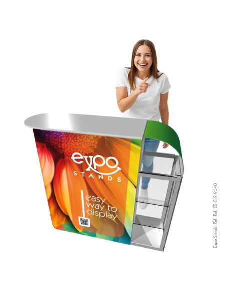 Counter de 90x40 cm con repisa lateral