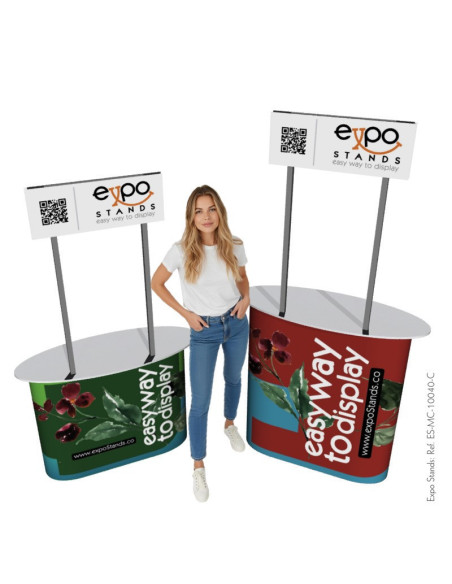ExpoStands - Mesa o Counter de 100x40 cm con Cenefa
