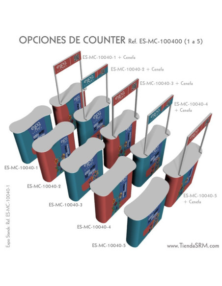 Counter  de100x40 opción cenefa