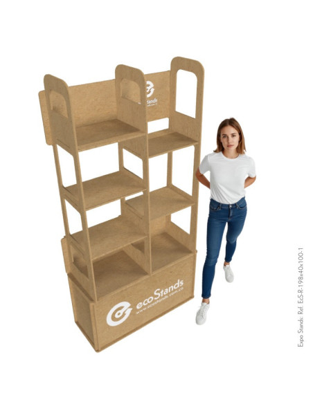 Repisa doble con almacenamiento en MDF