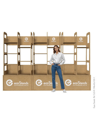 Repisa doble con almacenamiento en MDF