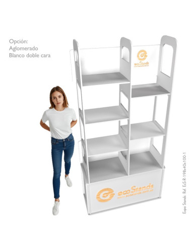 Repisa doble con almacenamiento en MDF