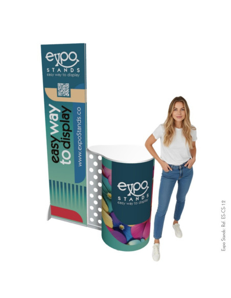 Stand portátil con counter y backing dual