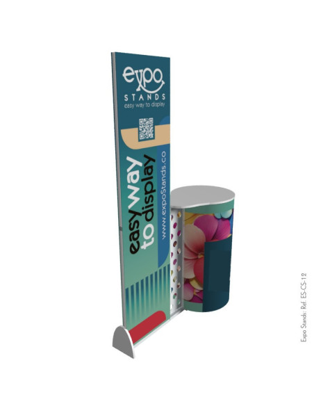 Stand portátil con counter y backing dual