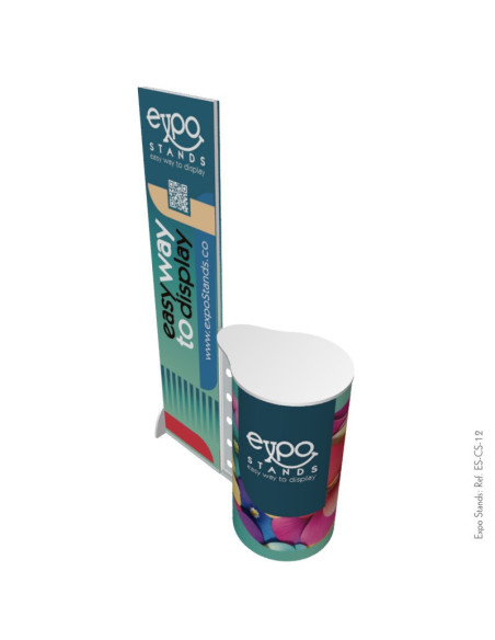Stand portátil con counter y backing dual