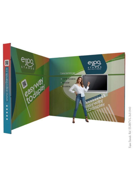 Backwall porta TV escalable para stand