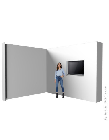 Backwall porta TV escalable para stand