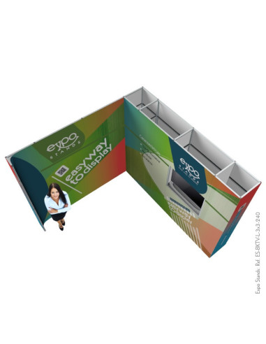 Backwall porta TV escalable para stand